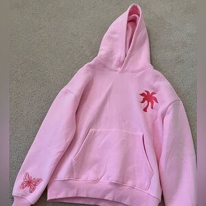 Pink Palm Puff sweatshirt. NEVER worn and SUPER soft!!